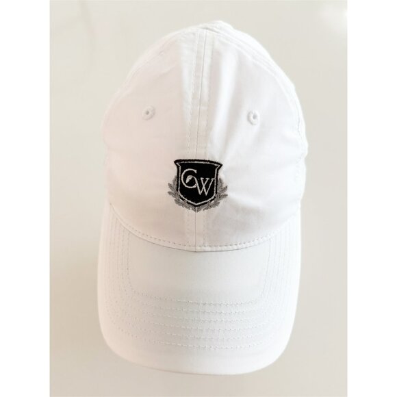 callaway by ponyflo Strapback Hat White Adjustable embroidered crest front - Picture 1 of 8
